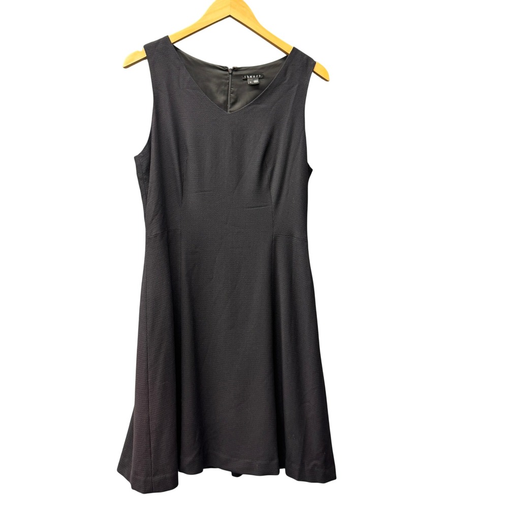 Theory Dress Womens 10 Fedrica Black Sleeveless LBD Zip Up Classic Capsule